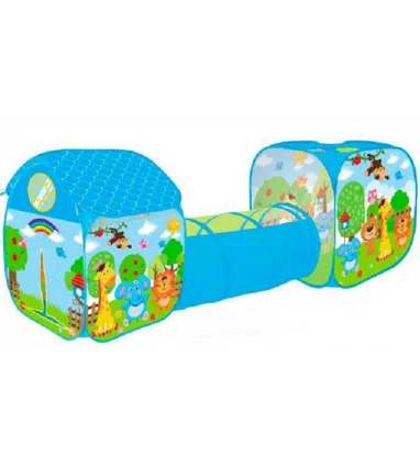 TUNEL ZOO ANIMALES PLEGABLE 3 EN 1 BEBÉ INFANTIL
