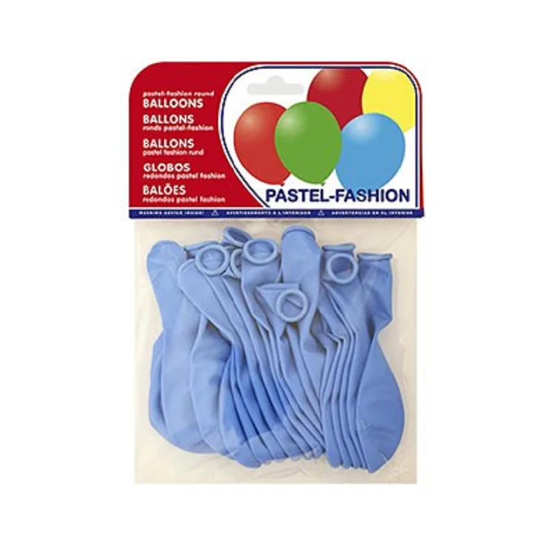 GLOBOS PASTEL AZUL CELESTE BOLSA DE 20 UNIDADES