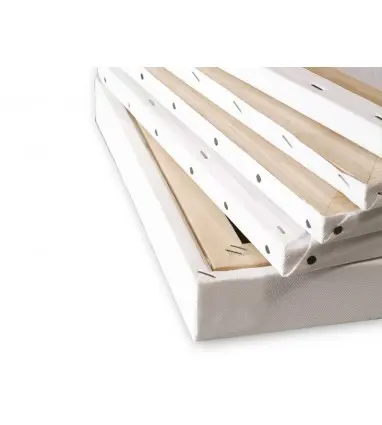 Bastidor lidercolor 4p lienzo grapado lateral algodon 100% marco pawlonia 1,8x3,8 cm bordes madera 33x22 cm