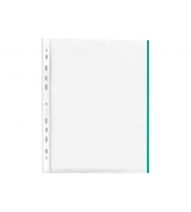 Funda multitaladro q-connect din a4 70 mc cristal con borde colores surtidos bolsa de 25 unidades