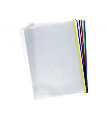 Funda multitaladro q-connect din a4 70 mc cristal con borde colores surtidos bolsa de 25 unidades