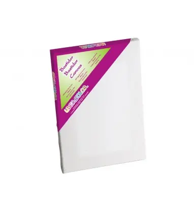 Bastidor lidercolor 6f lienzo grapado lateral algodon 100% marco pawlonia 1,8x3,8 cm bordes madera 41x33 cm