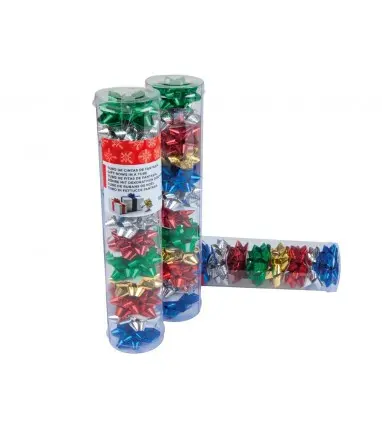 Lazo liderpapel fantasia pequeño metalizado tubo de 12 unidades colores surtidos