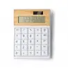 Calculadora VEREX de ABS reciclado y bambú con pilas y carga solar
