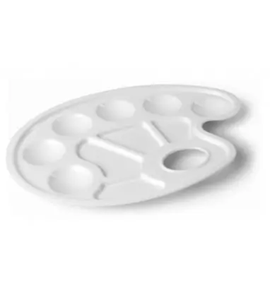 Paleta plastico lidercolor ovalada 10 huecos diestros tamaño 17x22,5cm