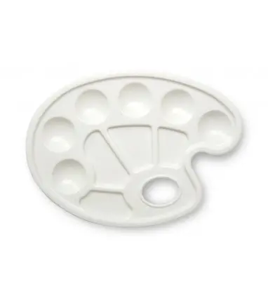 Paleta plastico lidercolor ovalada 10 huecos diestros tamaño 17x22,5cm