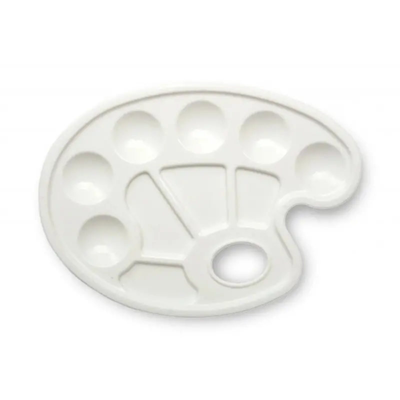 Paleta plastico lidercolor ovalada 10 huecos diestros tamaño 17x22,5cm
