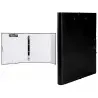 Carpeta de 4 anillas 25mm redondas liderpapel folio carton forrado paper coat negra con miniclip y solapas