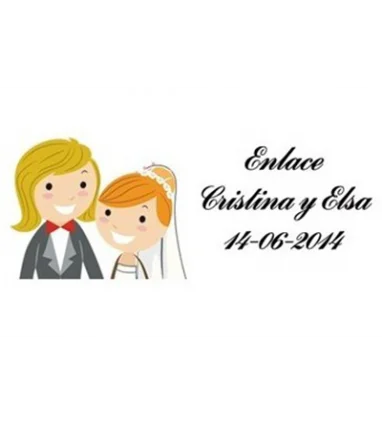 LOTE 65 PEGATINAS PARA DETALLE BODA CHICAS PRECORTADAS