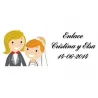 LOTE 65 PEGATINAS PARA DETALLE BODA CHICAS PRECORTADAS