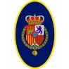 Pegatina Casa Real Felipe VI Ovalado Sin Orla Fondo Azul