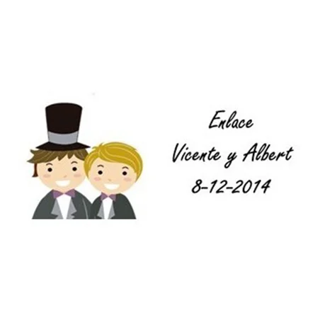 LOTE 33 PEGATINAS PARA DETALLE BODA CHICOS PRECORTADAS