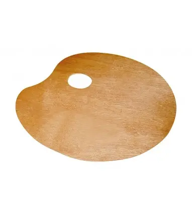 Paleta madera lidercolor ovalada tamaño 20x30 cm grosor 0,3 cm