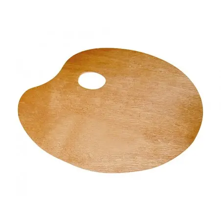 Paleta madera lidercolor ovalada tamaño 20x30 cm grosor 0,3 cm