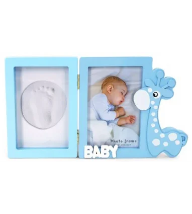 MARCO DE MADERA + HUELLAS JIRAFA