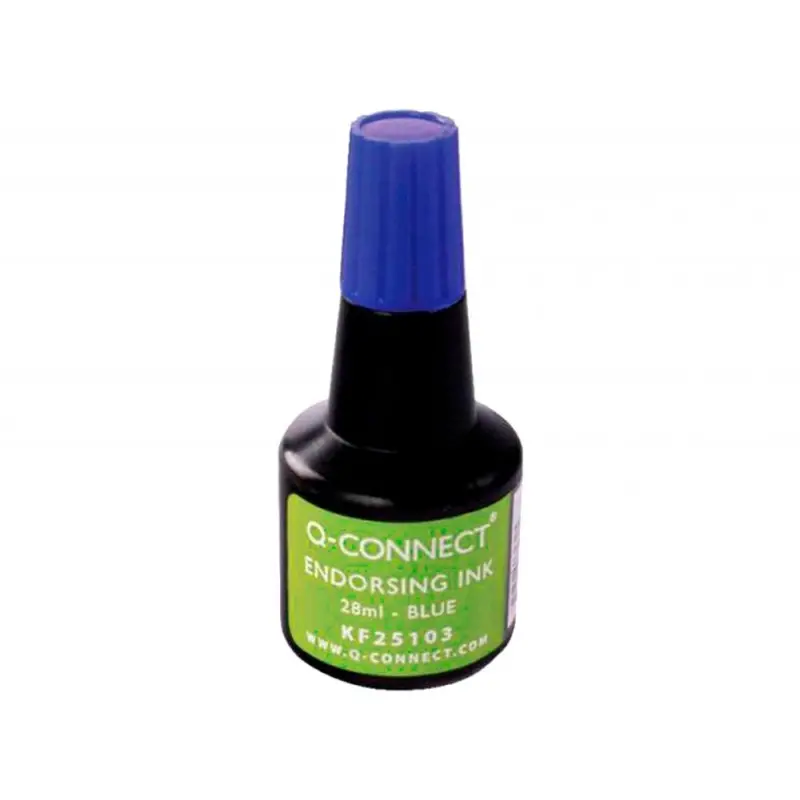 Tinta tampon q-connect azul bote 28 ml