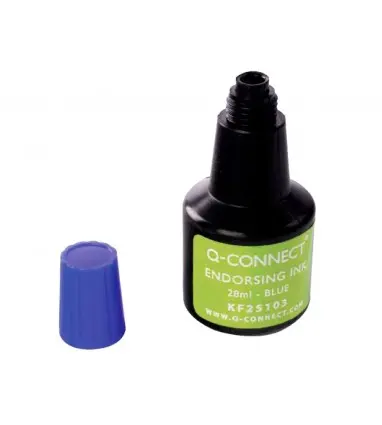 Tinta tampon q-connect azul bote 28 ml