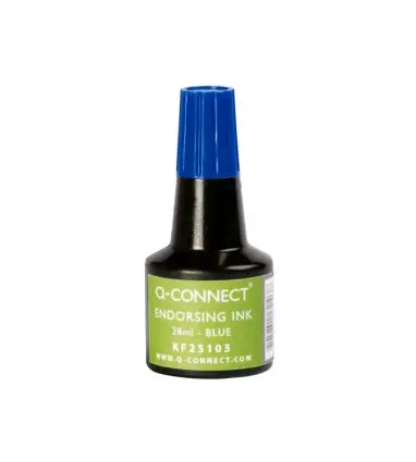 Tinta tampon q-connect azul bote 28 ml