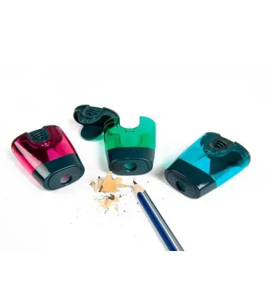 Sacapuntas liderpapel plastico 1 uso con deposito
