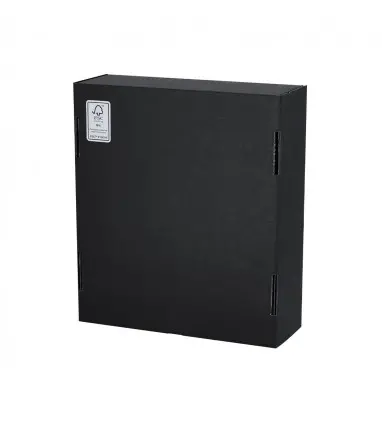 Lote de 50 Cajas de Presentación Halfred de Cartón Corrugado de color negro de 26.5 x 9 x 30 cm