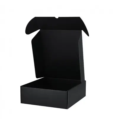 Lote de 50 Cajas de Presentación Halfred de Cartón Corrugado de color negro de 26.5 x 9 x 30 cm