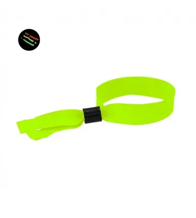 Pulsera Fluorescente Clasmy Ajustable con Cierre de Seguridad de Poliéster y ABS