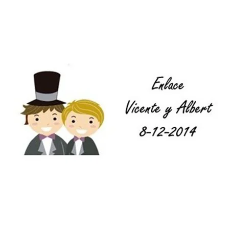 LOTE 65 PEGATINAS PARA DETALLE BODA CHICOS PRECORTADAS