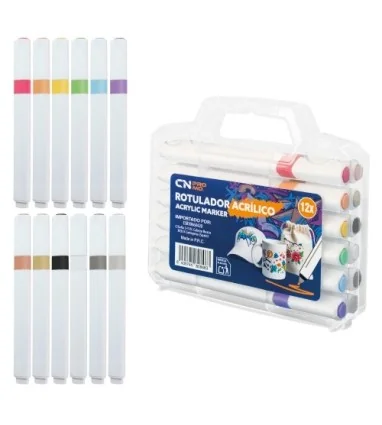 SET 12 ROTULADORES ACRILICOS KOLORIN