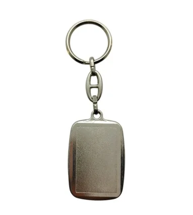 Llavero Rectangular Plateado Cajera Estándar UIP