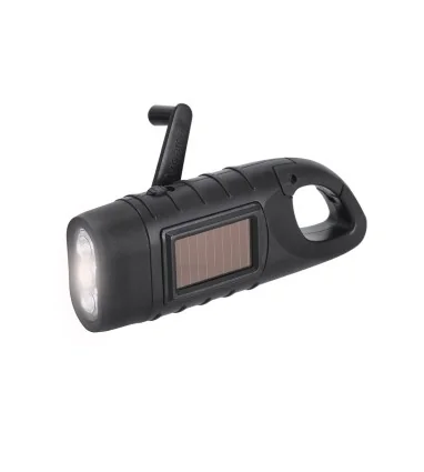 Linterna Trakip 3 Ledes con mosquetón y con carga solar y carga manual