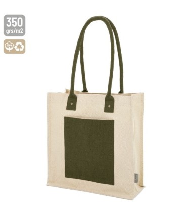 Bolsa de algodón canvas reciclado de 350grs con asa larga SURAT