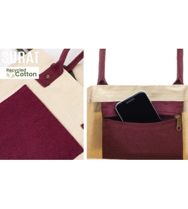 Bolsa de algodón canvas reciclado de 350grs con asa larga SURAT