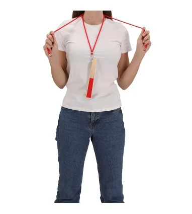 Abanico Yanex de Bambú y Poliéster con cordón