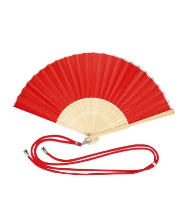 Abanico Yanex de Bambú y Poliéster con cordón