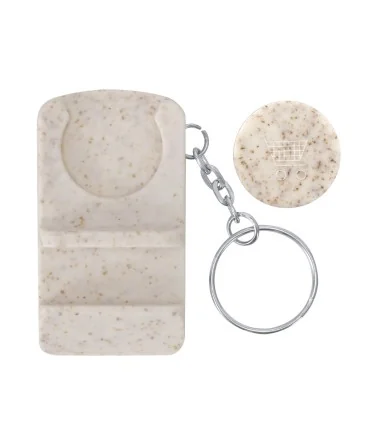 Llavero Moneda Soporte Lansan de Caña de Trigo