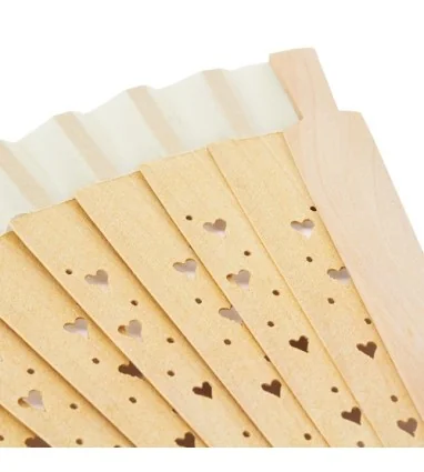 ABANICO CORAZONES de madera