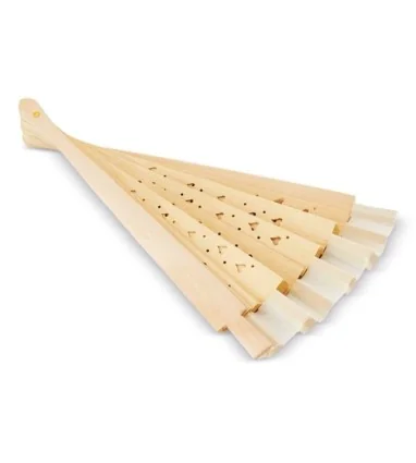 ABANICO CORAZONES de madera