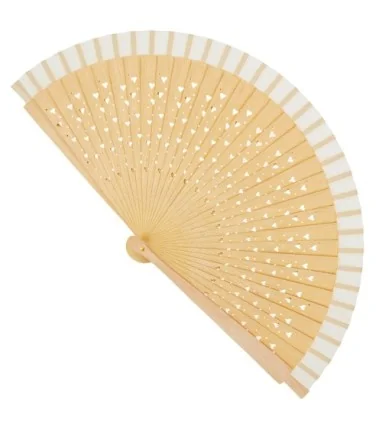 ABANICO CORAZONES de madera