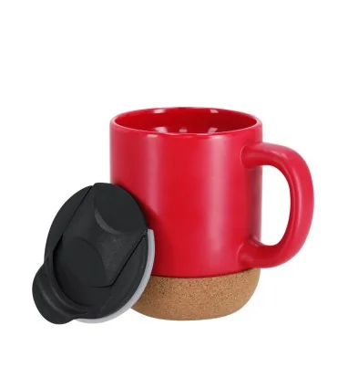 Taza Shivak de 330 ml de Cerámica y Corcho con tapa