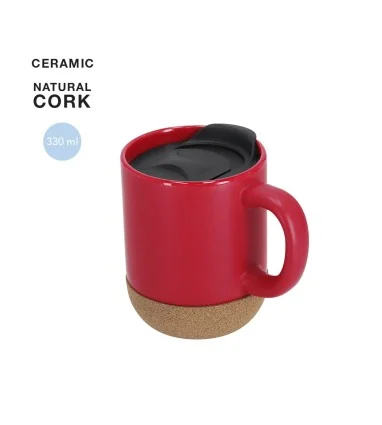 Taza Shivak de 330 ml de Cerámica y Corcho con tapa