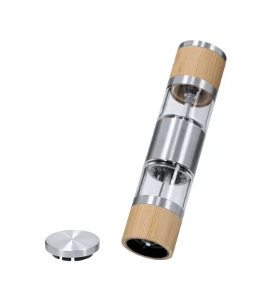 Molinillo Sal y Pimienta Tiama de Acero Inoxidable y Bambú