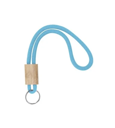 Llavero cordon Walnut de Bambú y Poliéster con anilla metálica