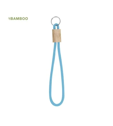 Llavero cordon Walnut de Bambú y Poliéster con anilla metálica