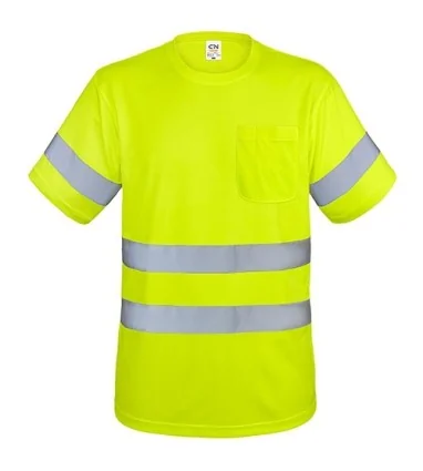 CAMISETA CON BOLSILLO Y BANDAS REFLECTANTES KRZ Amarillo