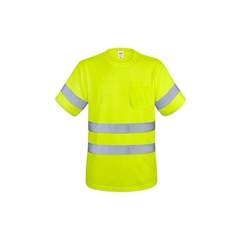 CAMISETA CON BOLSILLO Y BANDAS REFLECTANTES KRZ Amarillo