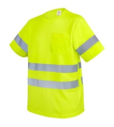 CAMISETA CON BOLSILLO Y BANDAS REFLECTANTES KRZ Amarillo