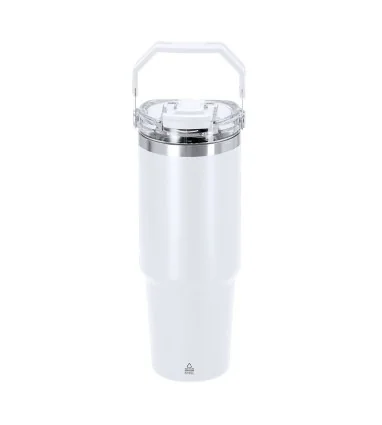 Vaso Térmico Transil de 900 ml de Acero Inoxidable Reciclado con pajita, asa y tapa