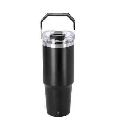 Vaso Térmico Transil de 900 ml de Acero Inoxidable Reciclado con pajita, asa y tapa