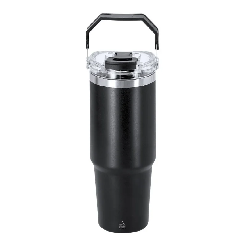 Vaso Térmico Transil de 900 ml de Acero Inoxidable Reciclado con pajita, asa y tapa