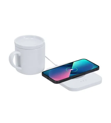 Calentador de Tazas con Cargador Wasoox y con taza de 370 ml de cerámica